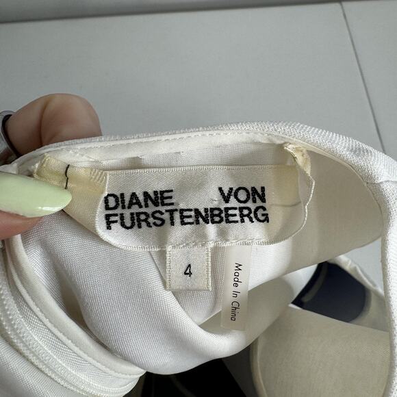 Diane Von Furstenberg DVF Colorblock Sheath Dress Womens 4 Gray Modest Career - Picture 13 of 15